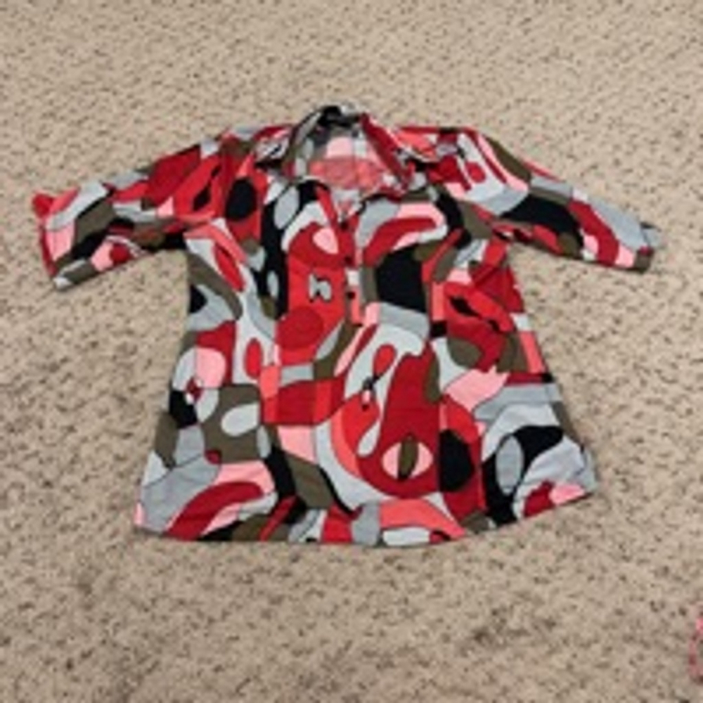 Women's Tiết Top Size M Red Multicolor